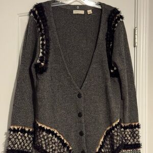 Anthropologie Gray and Black Cardigan